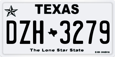 TX license plate DZH3279