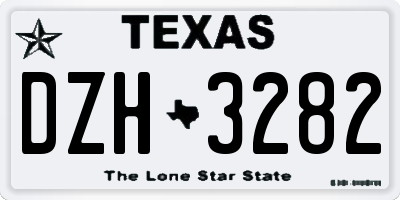 TX license plate DZH3282