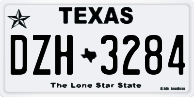 TX license plate DZH3284