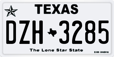 TX license plate DZH3285