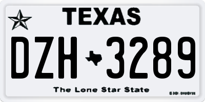 TX license plate DZH3289