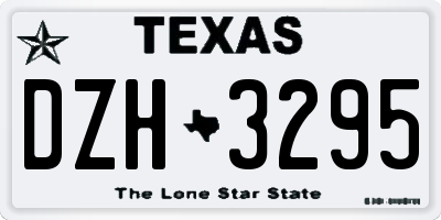 TX license plate DZH3295