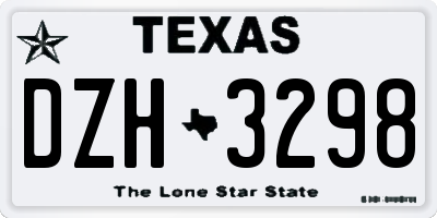 TX license plate DZH3298