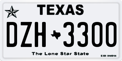 TX license plate DZH3300