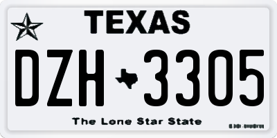 TX license plate DZH3305