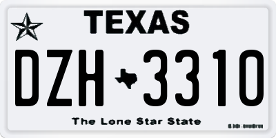 TX license plate DZH3310