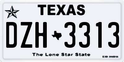 TX license plate DZH3313