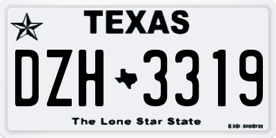 TX license plate DZH3319