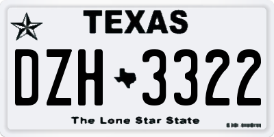 TX license plate DZH3322