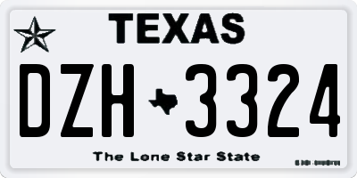 TX license plate DZH3324