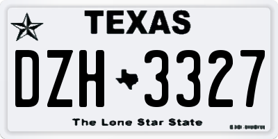 TX license plate DZH3327