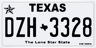 TX license plate DZH3328
