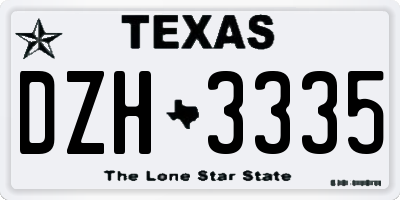 TX license plate DZH3335