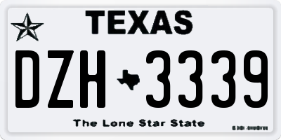 TX license plate DZH3339