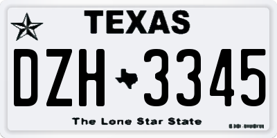 TX license plate DZH3345