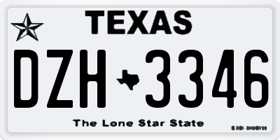 TX license plate DZH3346