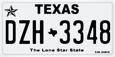 TX license plate DZH3348