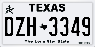 TX license plate DZH3349