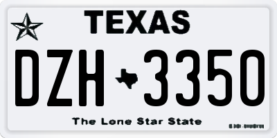 TX license plate DZH3350