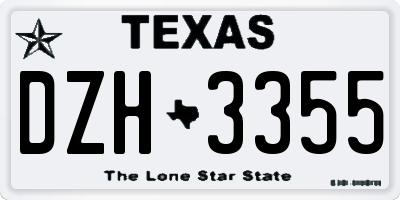 TX license plate DZH3355