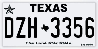 TX license plate DZH3356