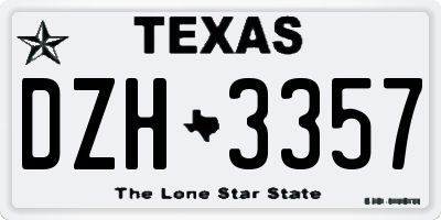 TX license plate DZH3357