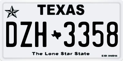 TX license plate DZH3358