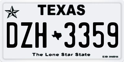 TX license plate DZH3359