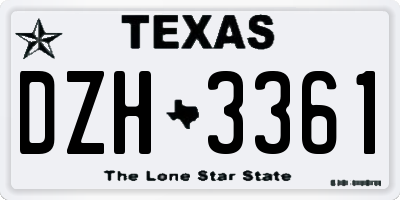 TX license plate DZH3361