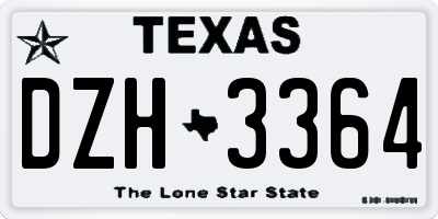 TX license plate DZH3364
