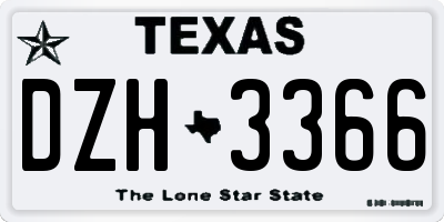 TX license plate DZH3366