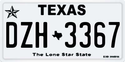 TX license plate DZH3367
