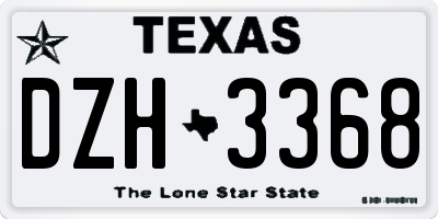 TX license plate DZH3368