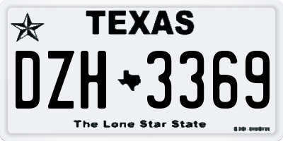 TX license plate DZH3369