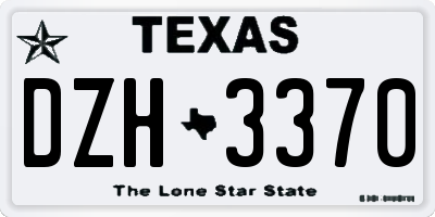 TX license plate DZH3370