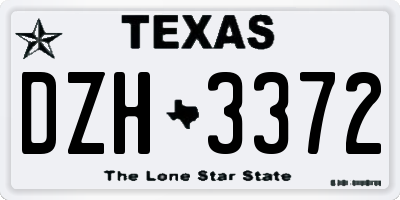 TX license plate DZH3372