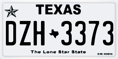 TX license plate DZH3373