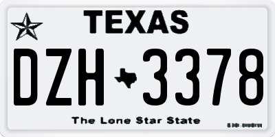 TX license plate DZH3378