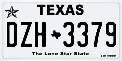 TX license plate DZH3379