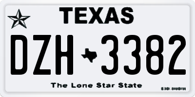 TX license plate DZH3382