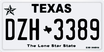 TX license plate DZH3389