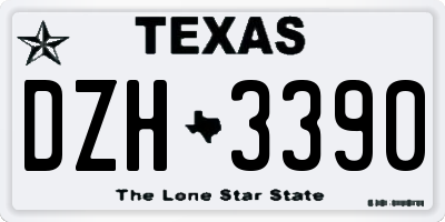 TX license plate DZH3390