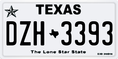 TX license plate DZH3393