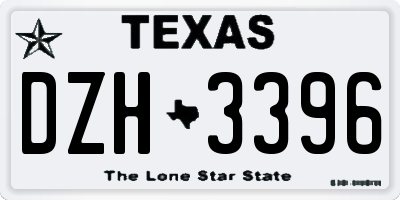 TX license plate DZH3396
