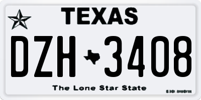 TX license plate DZH3408