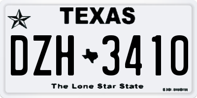 TX license plate DZH3410