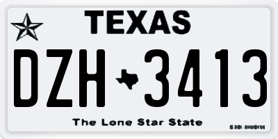 TX license plate DZH3413