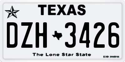 TX license plate DZH3426