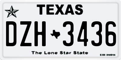 TX license plate DZH3436