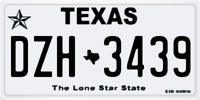 TX license plate DZH3439